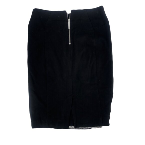 Michael Kors Black Silver Zipper Accent Pencil Skirt Size 2 - Picture 2 of 7
